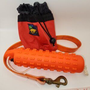 Lot of 3-SportDOG Plastic Dog Training Toy, Training Leash & Treat Pouch-Orange